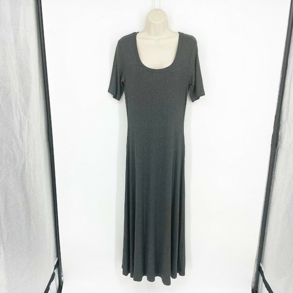 SLSF Sarah Liller Womens Gray Knitted Scoop Neck Gabby Maxi Dress Size Medium - Picture 3 of 10